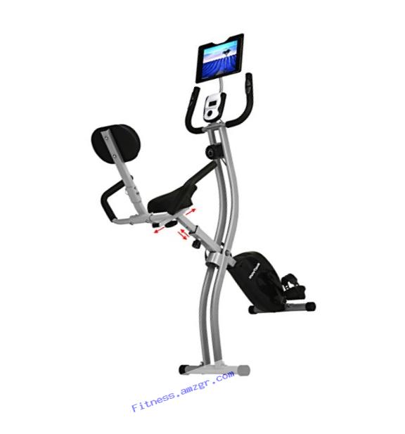 Innova XBR450 Folding Upright Bike with Backrest and iPad/Android Tablet Holder