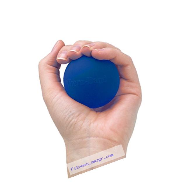 TheraBand Hand Exerciser Squeeze Ball (Blue - Firm, Standard)