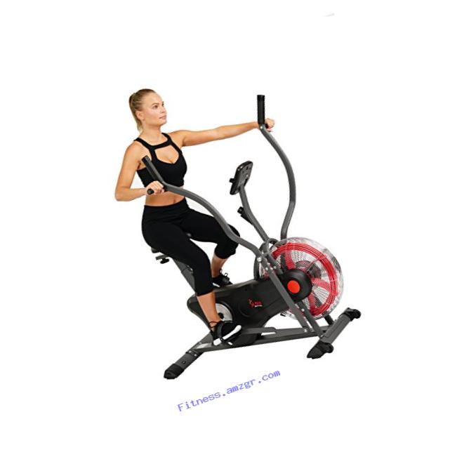 Sunny Health & Fitness Air Bike Trainer, Fan Exercise Bike with Unlimited Resistance, Cross Training for Home - SF-B2640