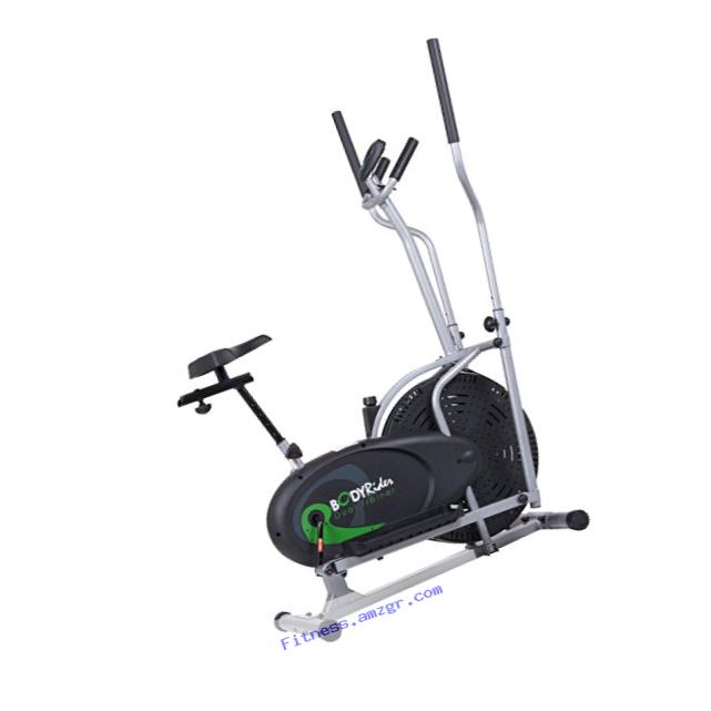 Body Rider BRD2000 Elliptical Trainer and Exercise Bike with Seat Dual Trainer