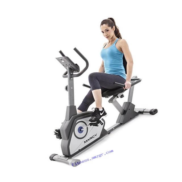 Marcy Magnetic Recumbent Exercise Bike with 8 Resistance Levels NS-40502R