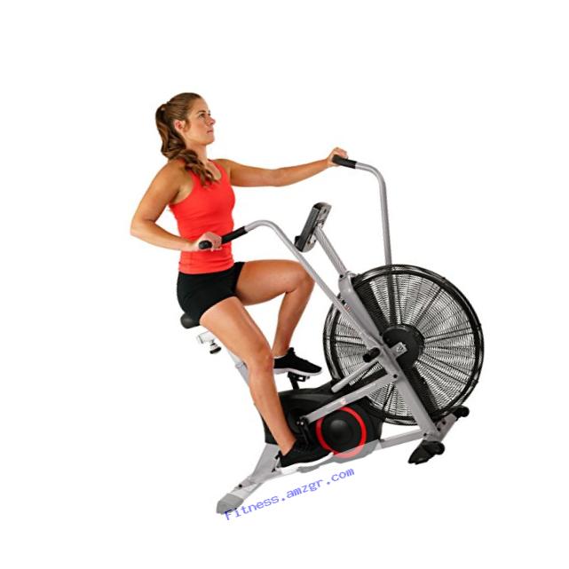 Sunny Health & Fitness SF-B2706 Exercise Fan Bike Bluetooth with Custom Workout Tornado Air Bike