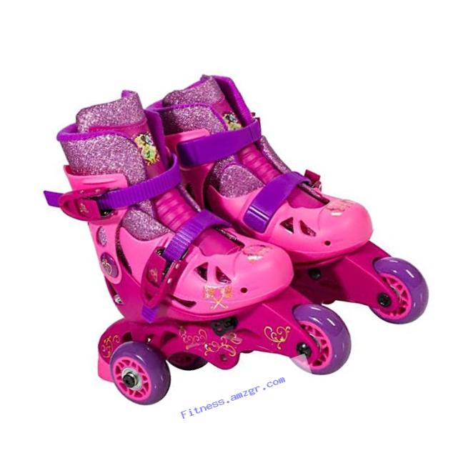PlayWheels Disney Princess Kids Convertible 2-in-1 Skates - Junior Size 6-9