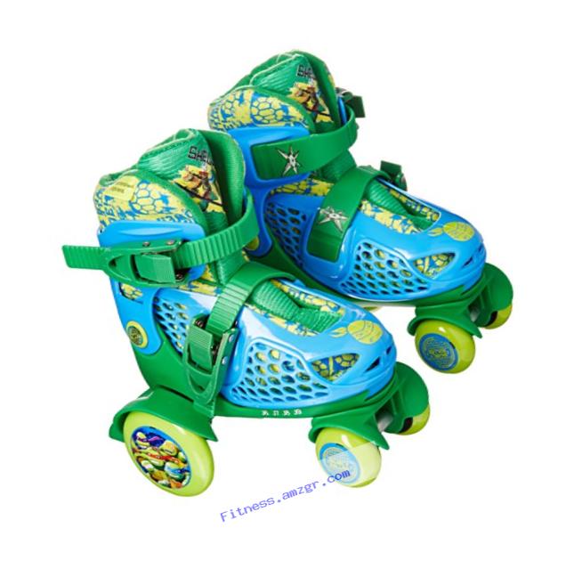 PlayWheels Teenage Mutant Ninja Turtles Kids Big Wheel Quad Roller Skates - Junior Size 6-9
